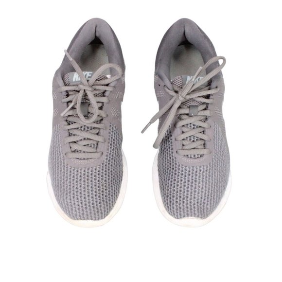 Nike Gray Mesh Lace Up Low Top Sneaker Running Shoes Size 8 - Picture 5 of 9